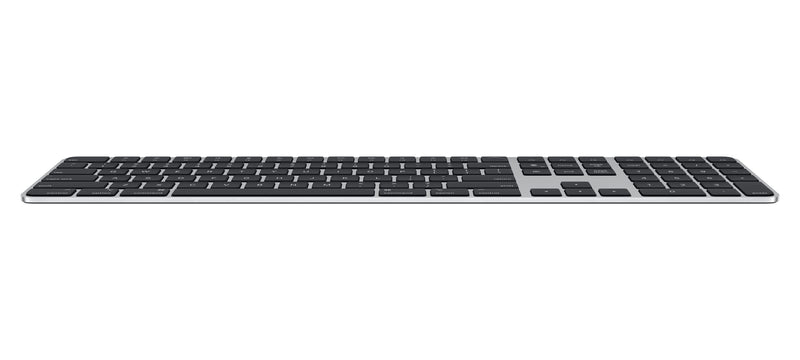 Apple Magic Keyboard with Touch ID and Numeric Keypad: Bluetooth, rechargeable. Works with Mac computers silicon; British English, Black keys