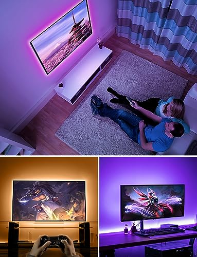 Lepro Smart LED TV Backlights, Led Strip Lights 2M for TV 32-65 inch with Voice & App Control, Timer, 16 Million Dimmable RGB Colors, Work with Alexa Google Home for TV, Kitchen Cabinet, Bedrooms