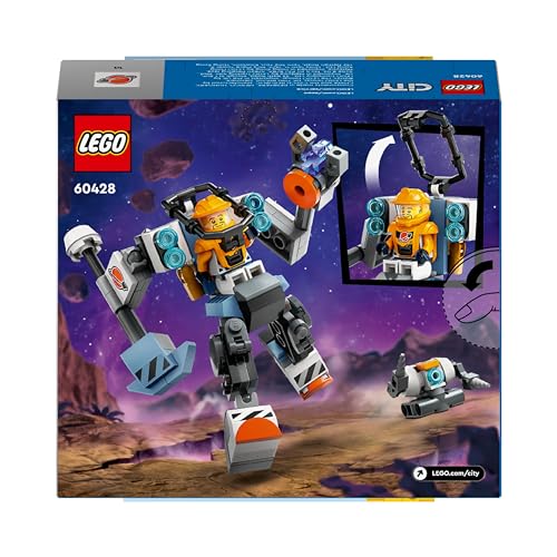 LEGO City Space Construction Mech Suit, Action Figure Toy for 6 Plus Year Old Kids, Boys & Girls, Building Set with Robot and a Pilot Minifigure, Small Gift Idea 60428