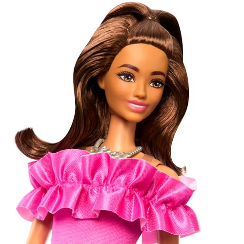 Barbie Fashionista Doll - Pink Ruffle Sleeves Dress