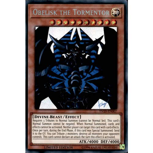TN19-EN007 Limited Ed Obelisk the Tormentor Prismatic Secret Rare Card 2019 Mega Pack Tin Yu-Gi-Oh Single Card