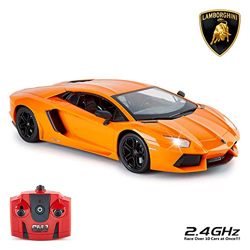 CMJ RC Cars Officially Licensed Remote Control Lamborghini in 30CM Size 1:14 Scale in Lambo Orange