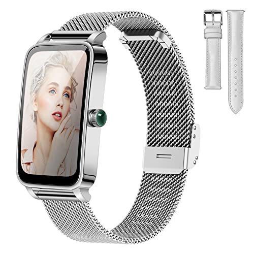 BOCLOUD Smart Watch, Smart Watches for Women Men, iPhone Android Smart Watch with Blood Oxygen/Heart Rate/Sleep Monitor, IP68 Waterproof Fitness Tracker with 12 Workout Modes (Silver)