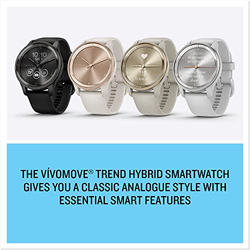 Garmin vívomove Trend, Stylish Hybrid Smartwatch with Health and Fitness functions, Dynamic Watch Hands, Touchscreen Display and up to 5 days battery life, Mist Grey