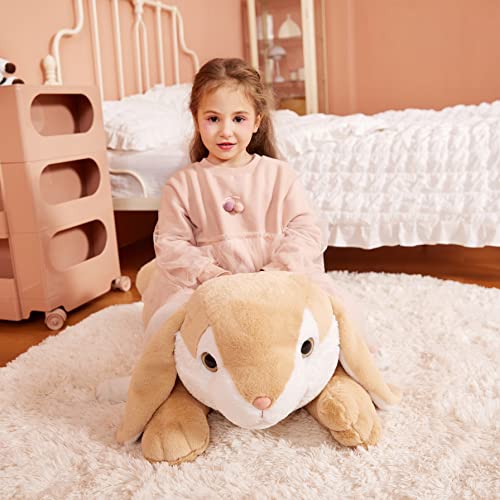 IKASA Giant Rabbit Stuffed Animal Plush Toys - Bunny Soft Toy Large Cute Huge Big Size Jumbo Kawaii Fluffy Plushy Fat Oversized Plushie - Gifts for Kids Girls (78cm, Light Brown)