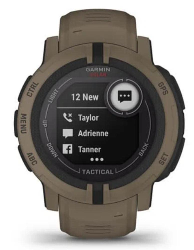 Garmin Instinct 2 SOLAR Tactical Edition, Rugged GPS Smartwatch, Built-in Sports Apps and Health Monitoring, Solar Charging, Dedicated Tactical Features and Ultratough Design Features, Coyote Tan