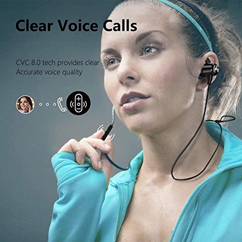 UXD Bluetooth Headphones, Upgraded Wireless Headphones with CVC8.0 Mic, 20Hrs Playtime, IPX7 Waterproof, Bluetooth 5.0, Magnetic In-Ear Earbuds for Running,Cycling,Gym