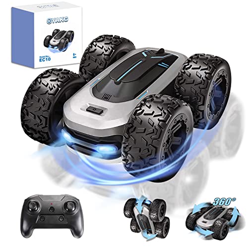 Remote Control Cars,4WD 2.4Ghz RC Car:360° Flips/180° Rotation/Lights/Automatic Demo,Kids Toys,Boys Toys age 3 4 5 6 7 8 ,Gifts for Boys Girls,Silver Technology Sense RC Cars with Rechargeable Battery