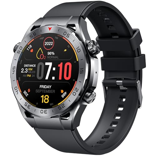 Men Smart Watch Fitness Tracker: 1.42-Inch Smartwatch Answer Make Calls Band Heart Rate Blood Oxygen Sleep Monitor 123 Sports Modes IP67 Waterproof Activity Tracker Compatible Android and IOS