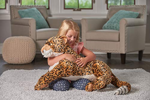 Wild Republic Jumbo African Leopard Giant Plush Soft Toy, Gifts for Kids, 76 cm