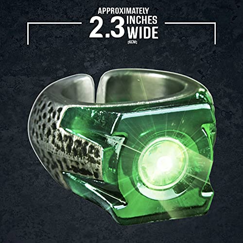 The Noble Collection DC Green Lantern Light-Up Ring - Adjustable Light-Up Power Ring - Officially Licensed Film Set Movie Props Gifts Jewellery