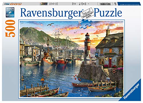 Ravensburger Sunrise at The Port 500 Piece Jigsaw Puzzle for Adults and Kids Age 10 Years Up