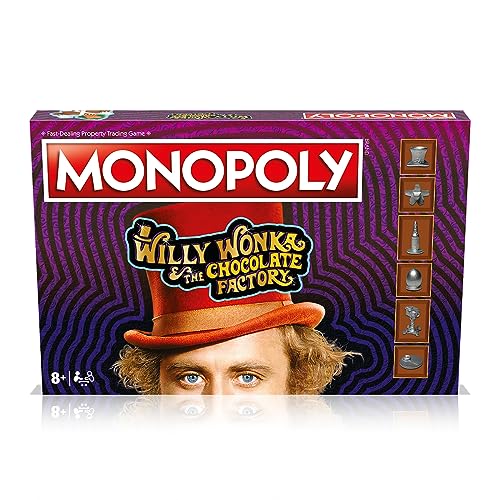 Winning Moves Willy Wonka and the Chocolate Factory Monopoly Board Game, Advance to Slugworth, Charlie Bucket and Furnace and trade your way to success, great gift for ages 8 plus