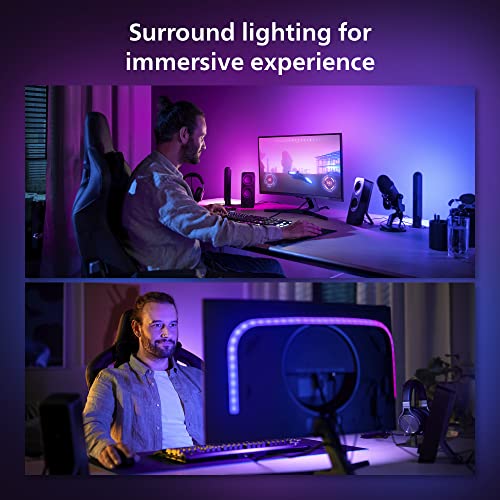 Philips Hue Play Gradient PC Lightstrip [for 32 - 34 Inch Screens] LED Smart Lighting. Sync for Entertainment, Gaming and Media