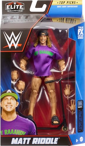 Mattel WWE Matt Riddle Top Picks Elite Collection Action Figure, Articulation & Life-Like Detail, Interchangeable Accessories, 6-inch