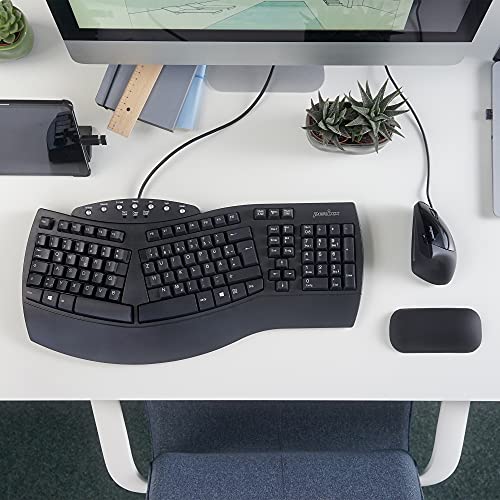 Perixx 11524 PERIBOARD-512 Wired Ergonomic Natural Split Keyboard with 7 Multimedia Keys, Black, UK Layout