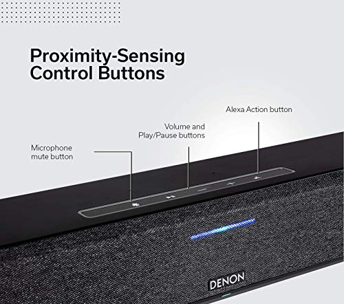 Denon Home 550 Compact Sound Bar for TV, Bluetooth Soundbar for Surround Sound System, Dolby Atmos & DTS:X, Dolby Vision, HEOS Built-In, WiFi, Airplay 2, Alexa Built-In - Black