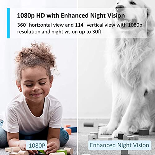 Tapo Pan/Tilt Smart Security Camera, Baby Monitor, Indoor CCTV, 360° Rotational Views, Works with Alexa&Google Home, 1080p, 2-Way Audio, Night Vision, SD Storage, Device Sharing (Tapo C200)