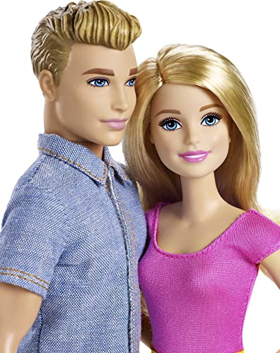 Barbie Dolls, and Ken Doll 2-Pack Featuring Blonde Hair and Bright Colorful Clothes, Kids Toys and Gifts Amazon Exclusive