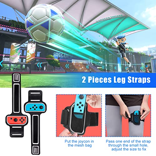 Aceshop 12 in 1 Switch Sports Accessories Bundle for Nintendo Switch / Nintendo Switch OLED Switch Accessories Bundle with Tennis Rackets Golf Culbs JoyPad Grips Sword Wrist & Leg Straps