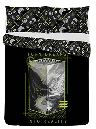 CnA Stores Xbox Double Duvet Cover Set Reversible Gamers Bedding With Pillowcase