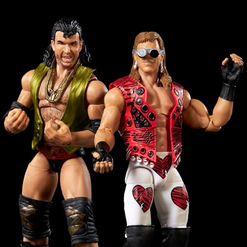 WWE Elite Action Figures & Accessories, Wrestlemania X Ladder Match Collectible Set with Shawn Michaels & Razor Ramon