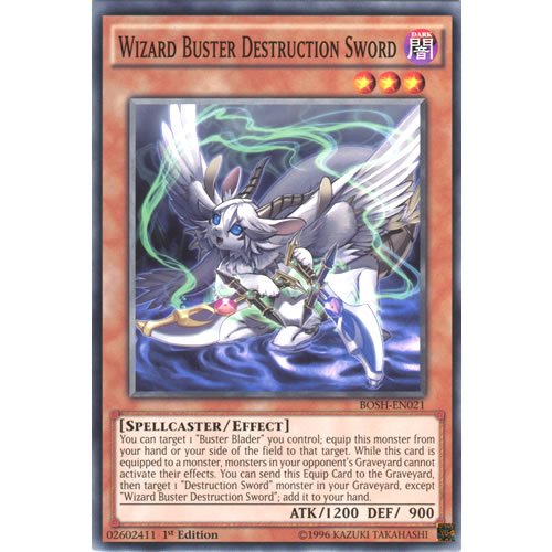 YuGiOh BOSH-EN021 1st Ed Wizard Buster Destruction Sword Common Card - ( Breakers of Shadow Single Card )