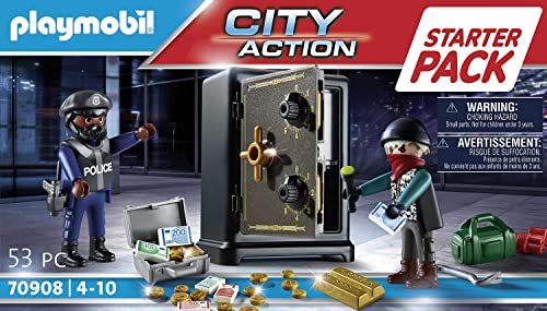 Playmobil 70908 City Action Starter Pack Police Bank Robbery, Suitable Playset for Children Ages 4+