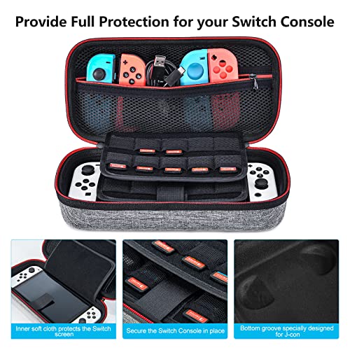 Carrying Storage Case for NS Switch/Switch OLED, Younik Large Storage Case for Switch Console & Accessories