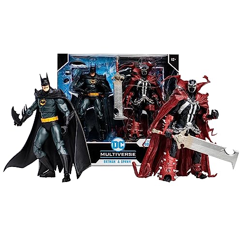 McFarlane DC Multiverse Batman & Spawn 7" Action Figure 2-Pack - Ultra Articulated Collectibles with Bases and Art Cards Based on Comics by Todd