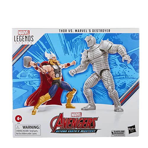 Marvel Hasbro Legends Series Thor vs Destroyer, Avengers 60th Anniversary Collectible 6 Inch Action Figures