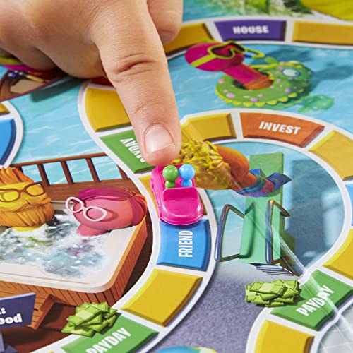 Hasbro Gaming The Game of Life Game, Family Board Game for 2 to 4 Players, for Kids Ages 8 and Up, Includes Colourful Pegs