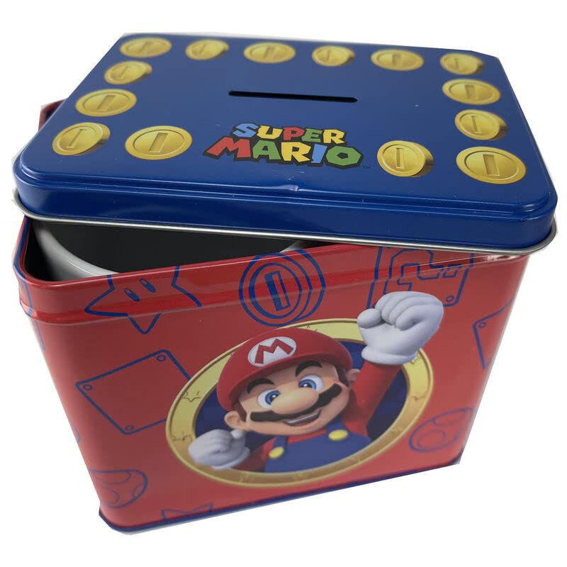 Nintendo 129570 Super Mario Bros Cup + Piggy Bank Set, Multicoloured