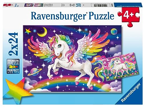 Ravensburger 5677 Unicorn & Pegasus Jigsaw Puzzles for Kids Age 3 Years Up-Toddler Toys-2x 24 Pieces