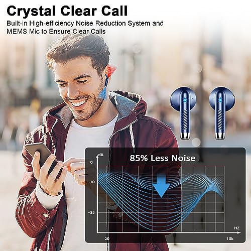Wireless Earbuds, Bluetooth 5.3 Headphones NEW Wireless Headphones with 4 ENC Mic 56H Bluetooth Earphones in Ear Noise Cancelling Deep Bass, Mini Ear Buds Bluetooth Earbuds IP7 Waterproof LED Display