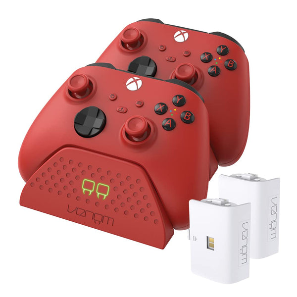 Venom Twin Charging Dock with 2 x Rechargeable Battery Packs - Pulse Red (Xbox Series X & S / Xbox One)