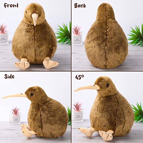 Kiwi Bird Plush Toy, Stuffed Animal Furry Kiwi Plushie Doll, Soft Fluffy Like Real Bird Hugging Toy - Present for Every Age & Occasion, L (al-01-4)