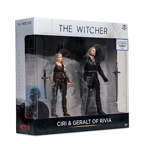 McFarlane Toys, The Witcher Ciri & Geralt of Rivia (Season 3) 7in Action Figure 2pk, Ages 12+