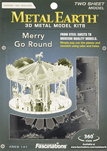 Metal Earth Merry Go Round 3D Miniature Carousel Laser Cut Model Kit 2 Sheets