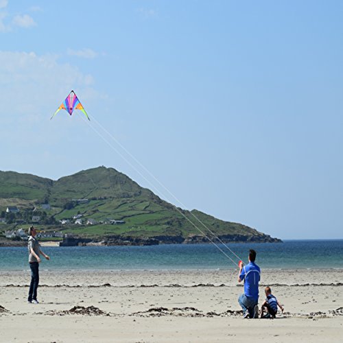 Stunt Kite - 160 x 80 cm Dual Line Kite - Vibrant and vivid colours - Stunt Kites for Outdoor Fun - Dual Line Stunt Kites - Popular entry-level stunt kite