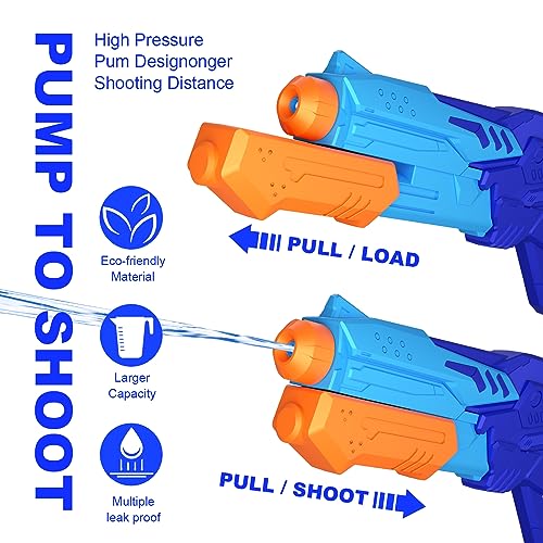 MOZOOSON Water Gun Toy for Kids, Powerful Water Pistol with 750ML Moisture Capacity | 26ft - 33ft Long Range Squirt Gun, Blaster Toy for Kids and Adults