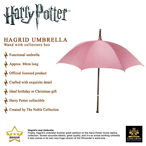 The Noble Collection Harry Potter Rubeus Hagrid Umbrella Wand in Collectors Box - 31in (80cm) Officially Licensed Functional Umbrella Wand - Film Set Movie Props Gifts