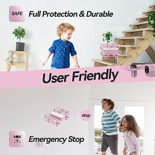 DEERC D11 Mini Drone for Kids, LED RC Quadcopter for Beginners, Throw to Go, Circle Fly, 3D Flip, 3 Speeds, One Key Takeoff, Gifts Toys Boys Girls-3 Batteries, Pink