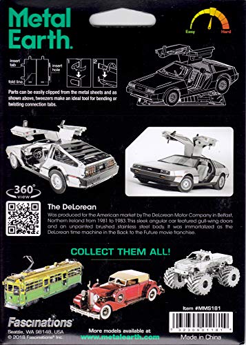 Metal Earth Delorean 3D Laser Cut Miniature Car Model Kit MMS181 Age 14 Plus