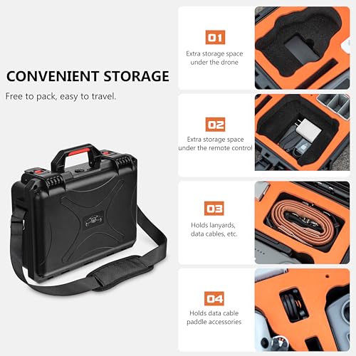 STARTRC Mini 4 Pro Waterproof Hard Case - Secure Carrying Bag for DJI Mini 4 Pro Fly More Combo Drone Accessories - Sturdy and Water-Resistant Storage for DJI RC 2/RC-N2