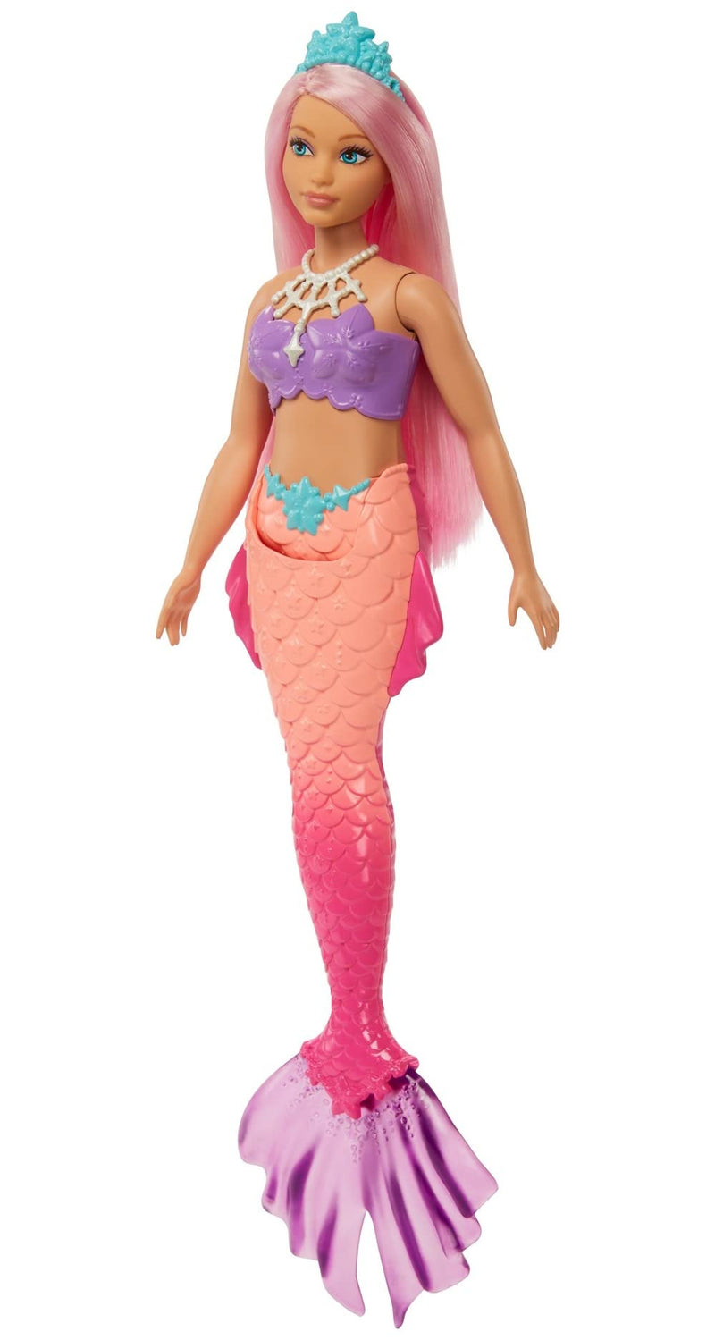 Barbie Dreamtopia Mermaid Doll (Curvy, Pink Hair) With Pink Ombre Mermaid Tail and Tiara, Toy for Kids Ages 3 Years Old and Up