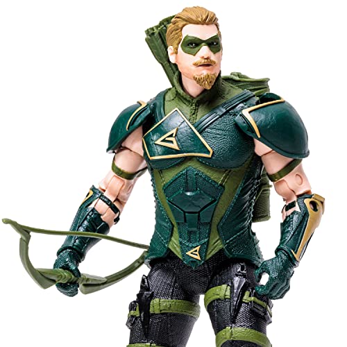 McFarlane Toys, DC Gaming 7-inch Green Arrow Action Figure with 22 Moving Parts, Collectible DC Injustice 2 Game Figure with Stand Base and Unique Collectible Character Card – Ages 12+