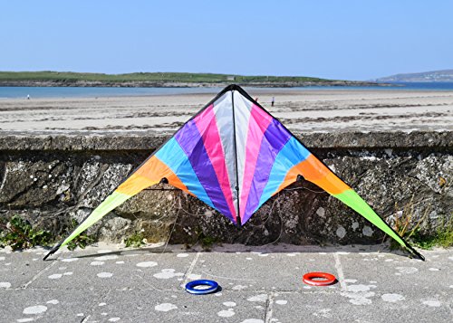 Stunt Kite - 160 x 80 cm Dual Line Kite - Vibrant and vivid colours - Stunt Kites for Outdoor Fun - Dual Line Stunt Kites - Popular entry-level stunt kite