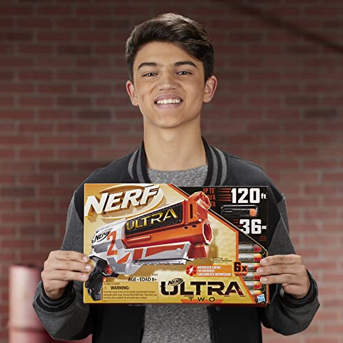 NERF Ultra Two Motorized Blaster - Fast-Back Reloading - Includes 6 Ultra Darts