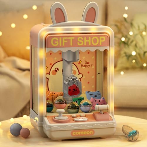 Eyccier Mini Claw Machine For Kids Adjustable Sounds and Music Kids Claw Machine with Mini Plush ＆ Capsule Toys Arcade Game Mini Vending Machine Birthday Gifts for Girls Style 2